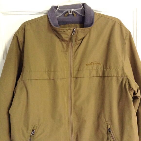 Eddie Bauer Chore Jacket Men L Tan Fleece Lined Insulated Barn Work Outdoor Warm - Picture 2 of 13